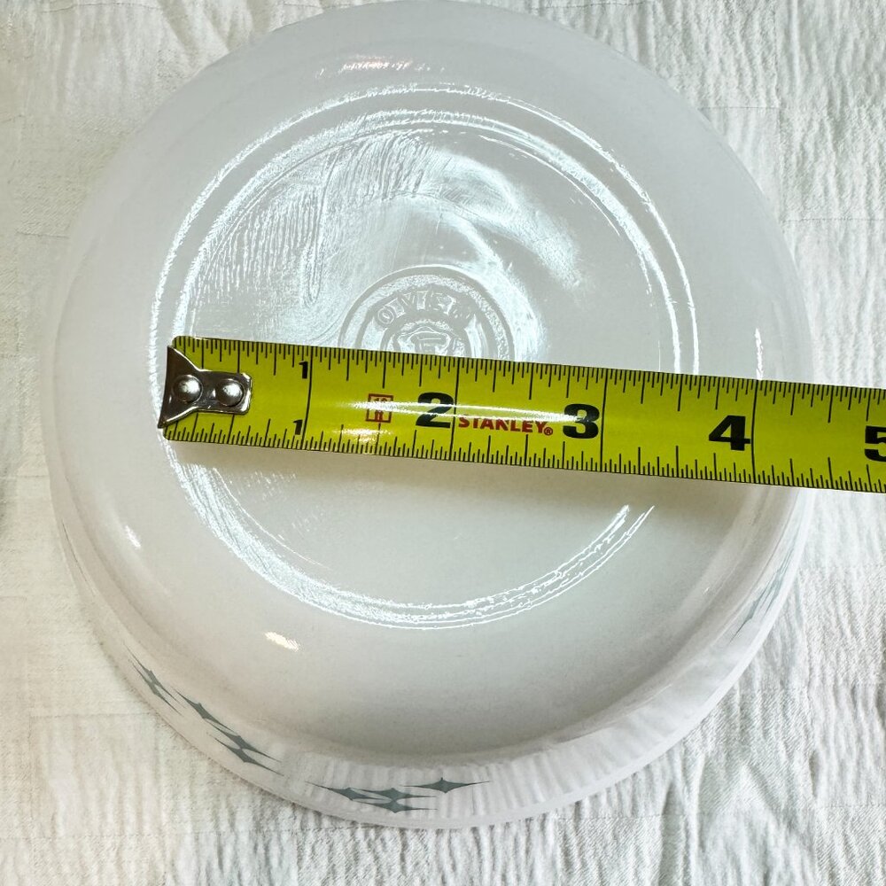 Vintage Federal Glass Mixing Bowl Oven Ware Turquoise Atomic Star MCM 3 QT - Picture 4 of 11